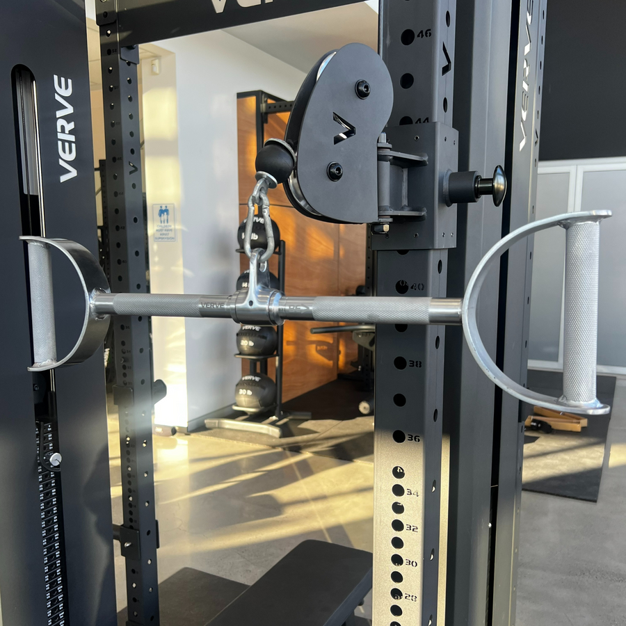 VERVE Neutral Grip Lat Pull Down for Pulley System-Hard Chrome