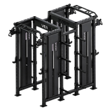 VERVE Tori Twin back-to-back functional trainer rack with two power-rack bays and four weight stacks