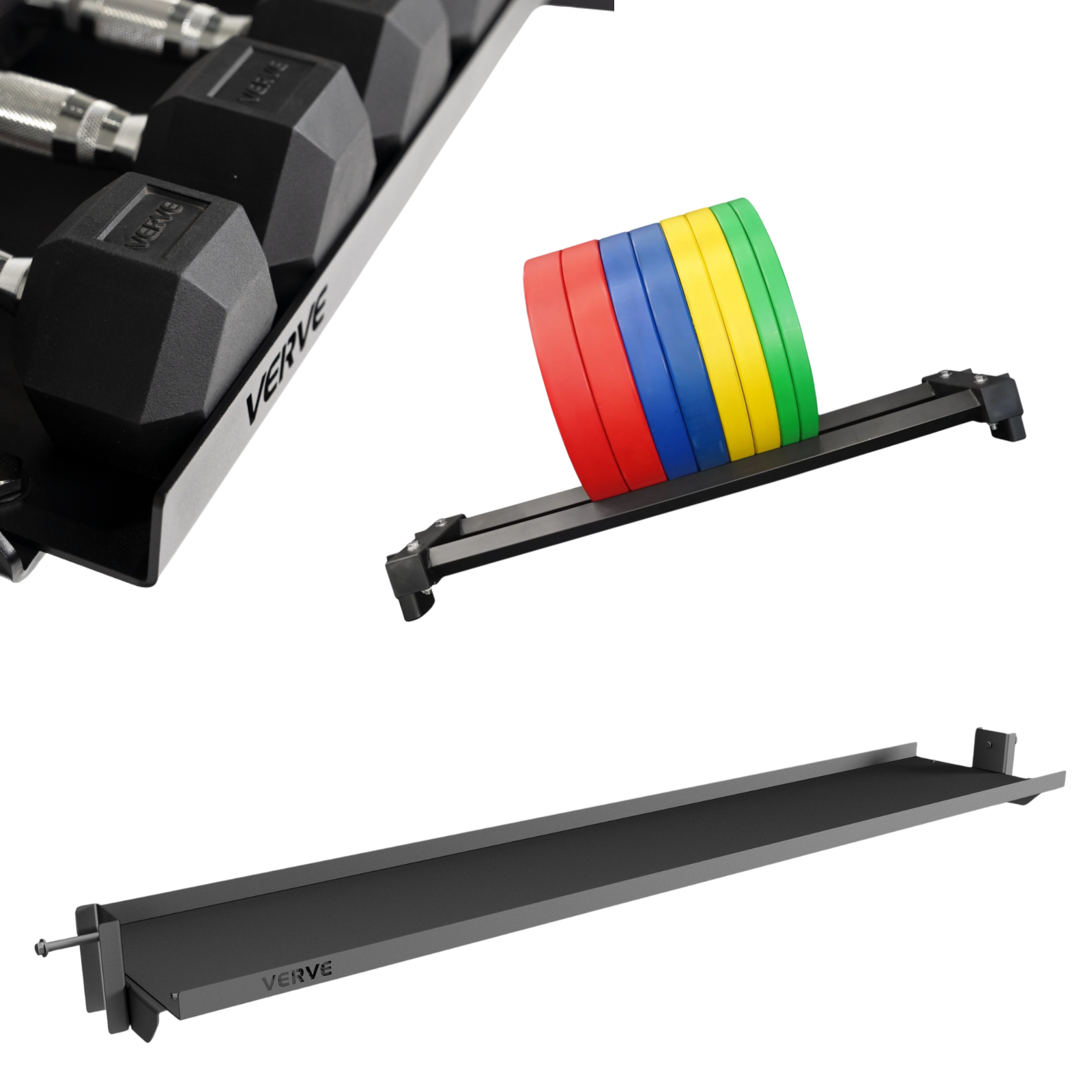 Integrated Storage: Shelf, Dumbbell Holder & Plate Holders