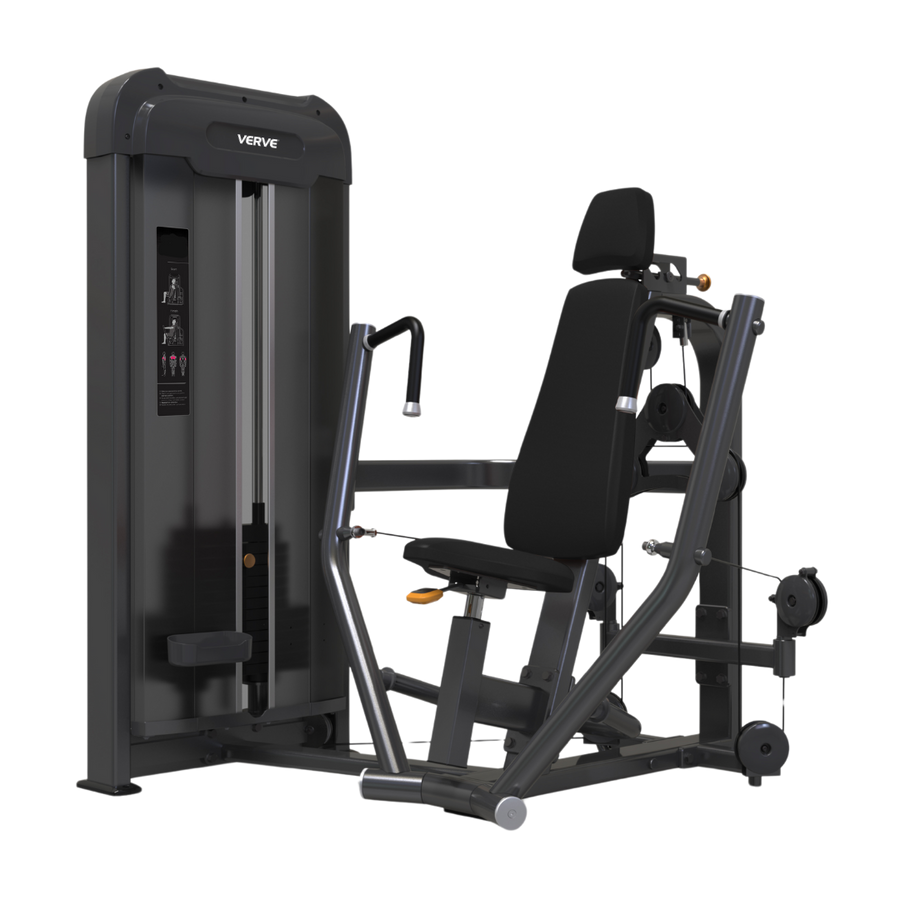 VERVE Pin Loaded Converging Chest Press (Black) - Makoto Series