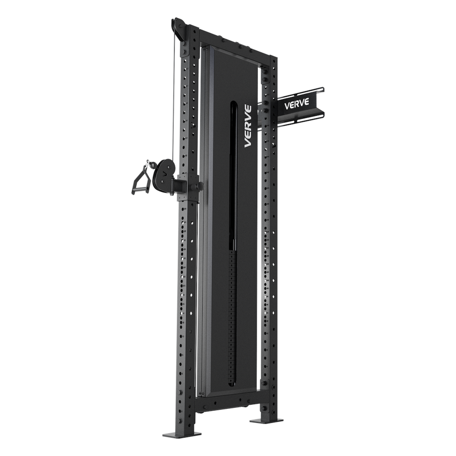 VERVE Tori Wall Mounted Functional Trainer with wall bracket and cable handle