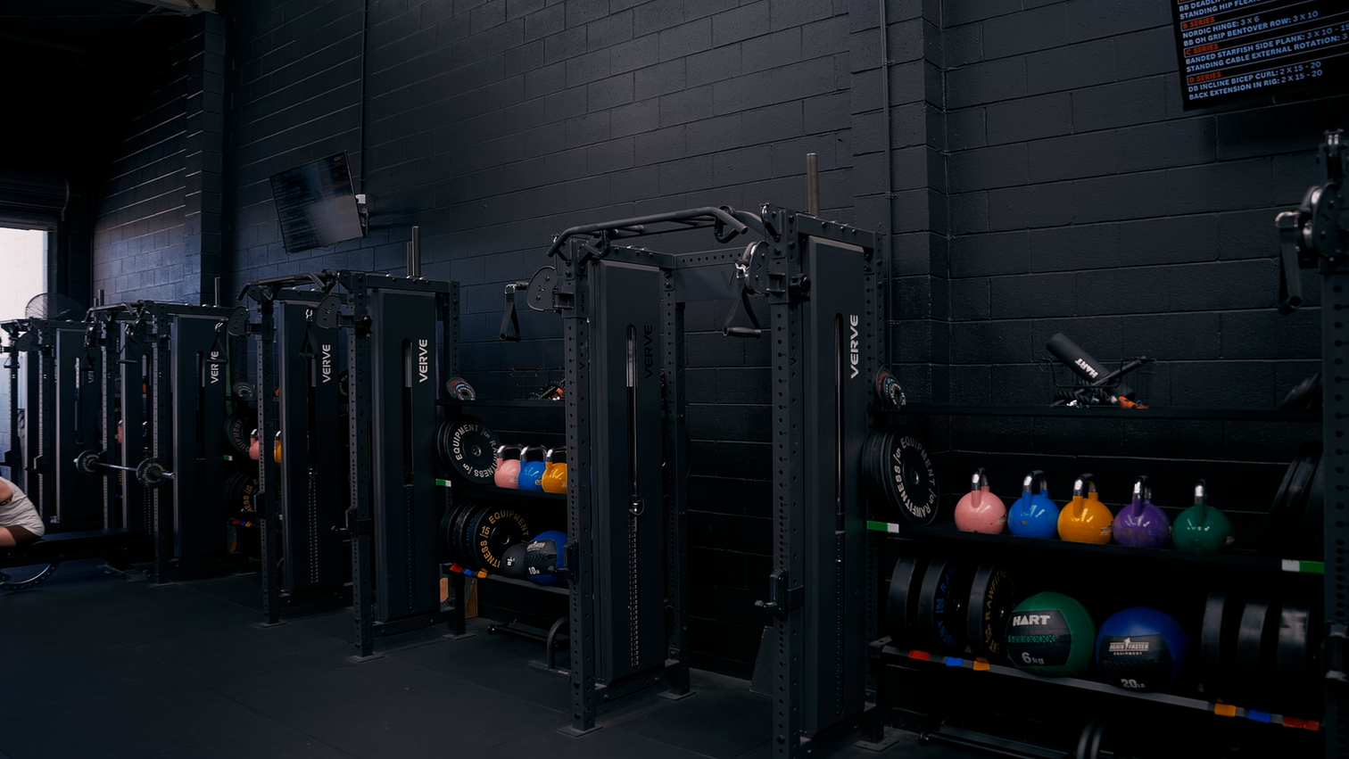 Commercial gym fit-out with racks and rigs, the kind of itemised equipment list a finance approval is built on