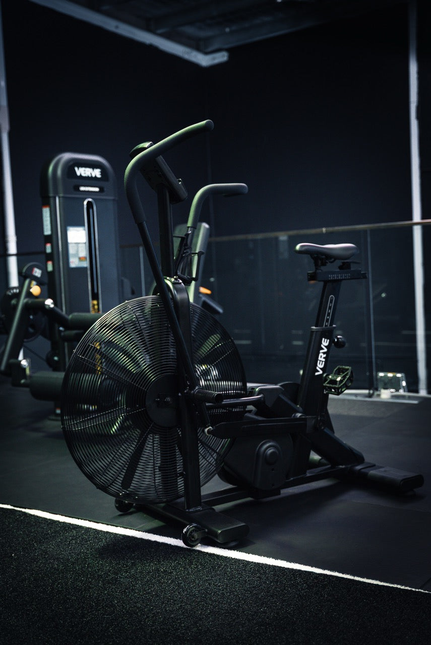 VERVE Commercial Air Bike on a commercial gym floor