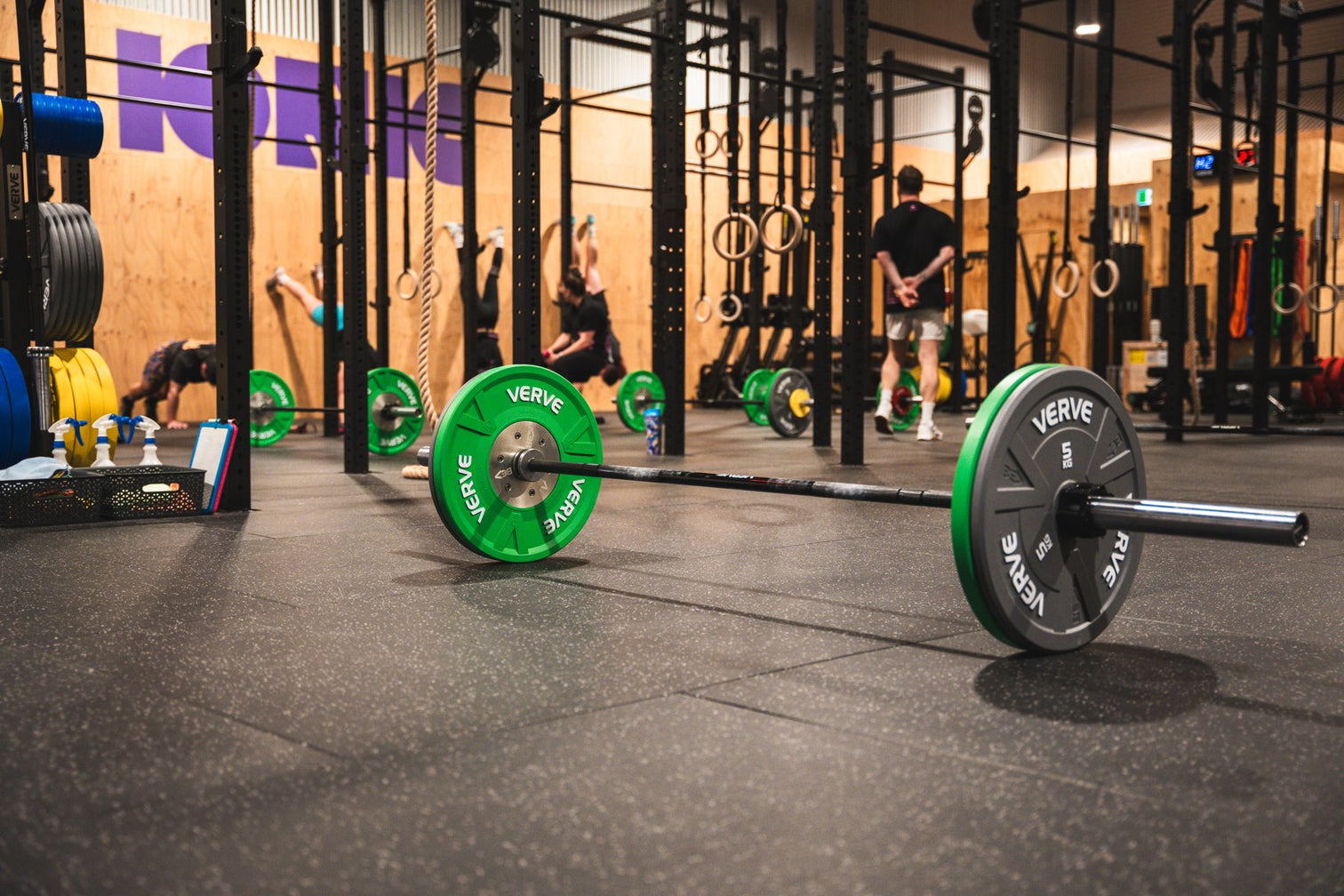 Athlete lifting on a VERVE rig in a commercial gym