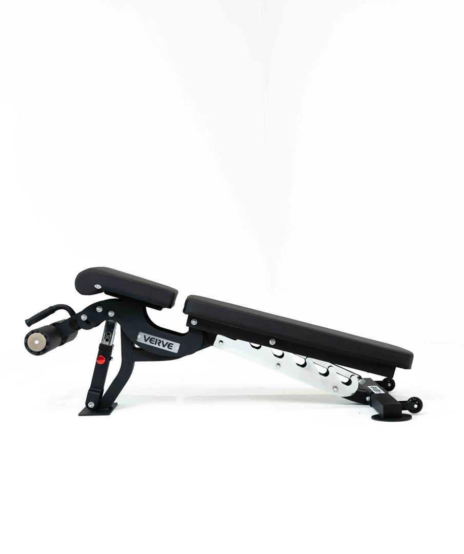 7 LEVELS OF INCLINE / DECLINE, WITH 4 SEAT ADJUSTMENTS