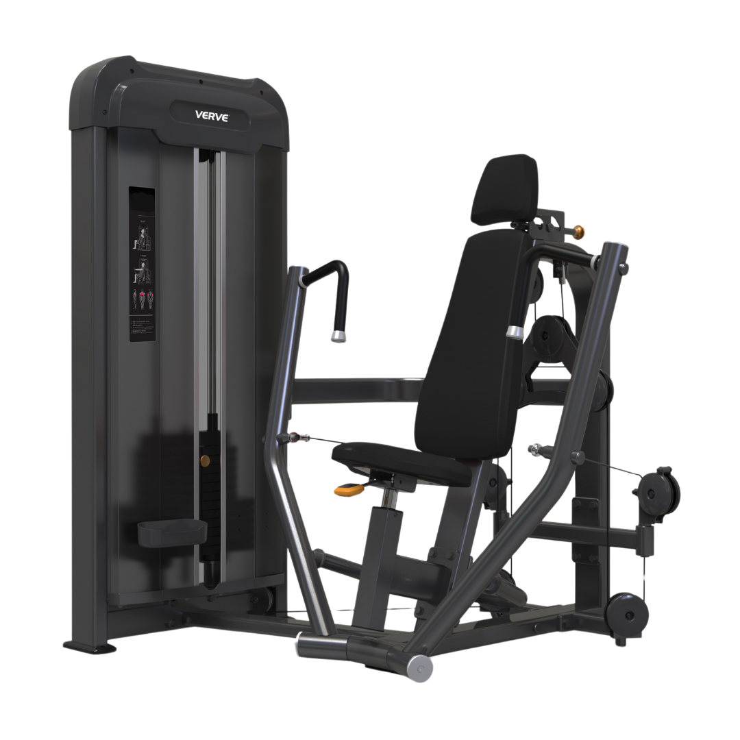 VERVE Pin Loaded Converging Chest Press (Black) - Makoto Series