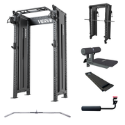 VERVE Tori Elite Bundle contents: Tori Functional Trainer, Smith Machine Attachment, seats, leg roller and cable accessories