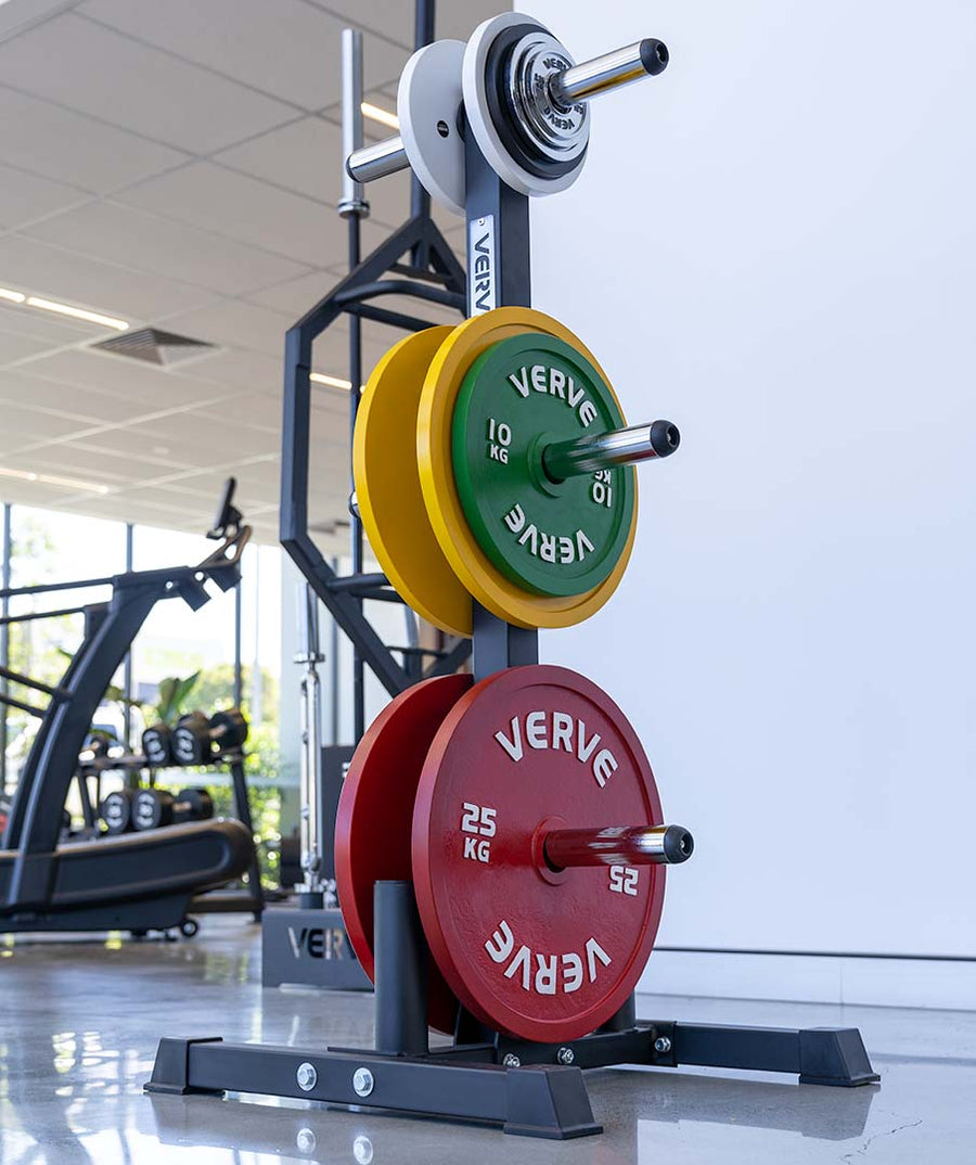VERVE Olympic Weight Holder with Dual Barbell Storage