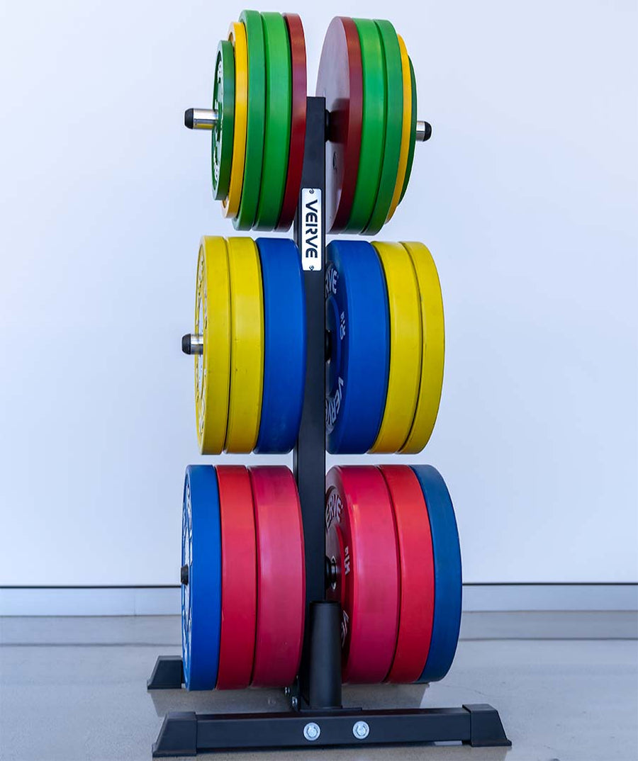 VERVE Olympic Weight Holder with Dual Barbell Storage