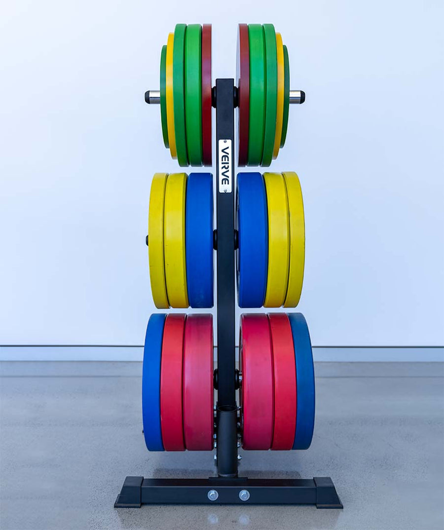 VERVE Olympic Weight Holder with Dual Barbell Storage