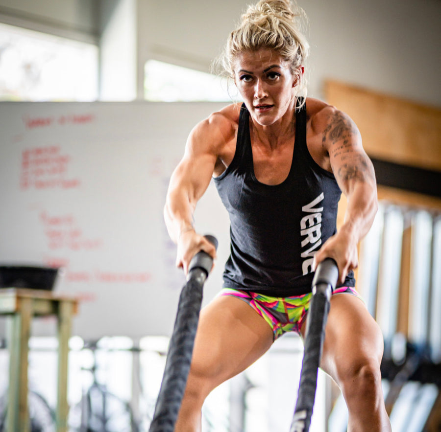 VERVE Premium Nylon Battle Rope with Aluminium Handles - 15m